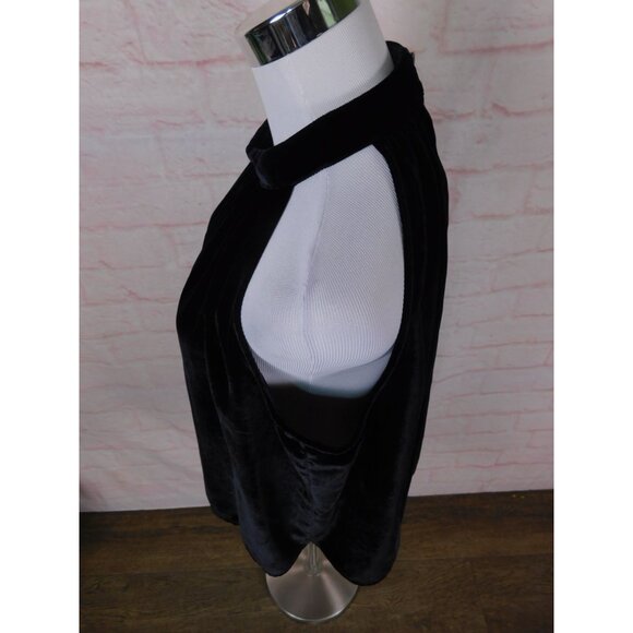 LOFT Black Velvet Halter Top M Sleeveless High Neck Blouse NWT Holiday - Picture 5 of 13
